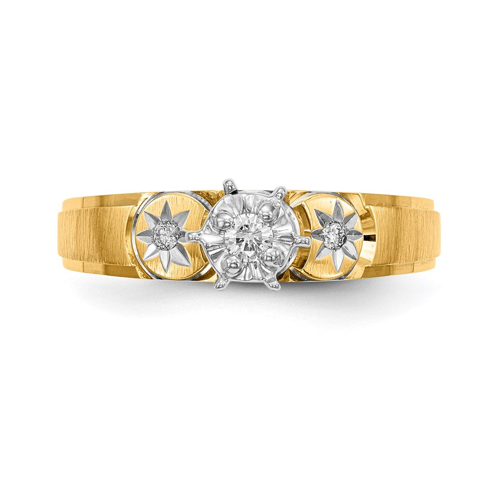 14K Gelbgold Trio-Verlobungsring AA-Qualität