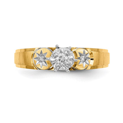 14K Gelbgold Trio-Verlobungsring AA-Qualität