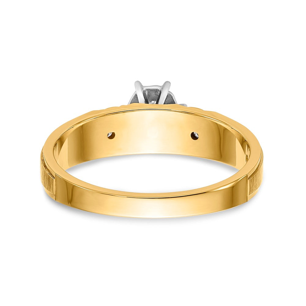 14K Gelbgold Trio-Verlobungsring AA-Qualität