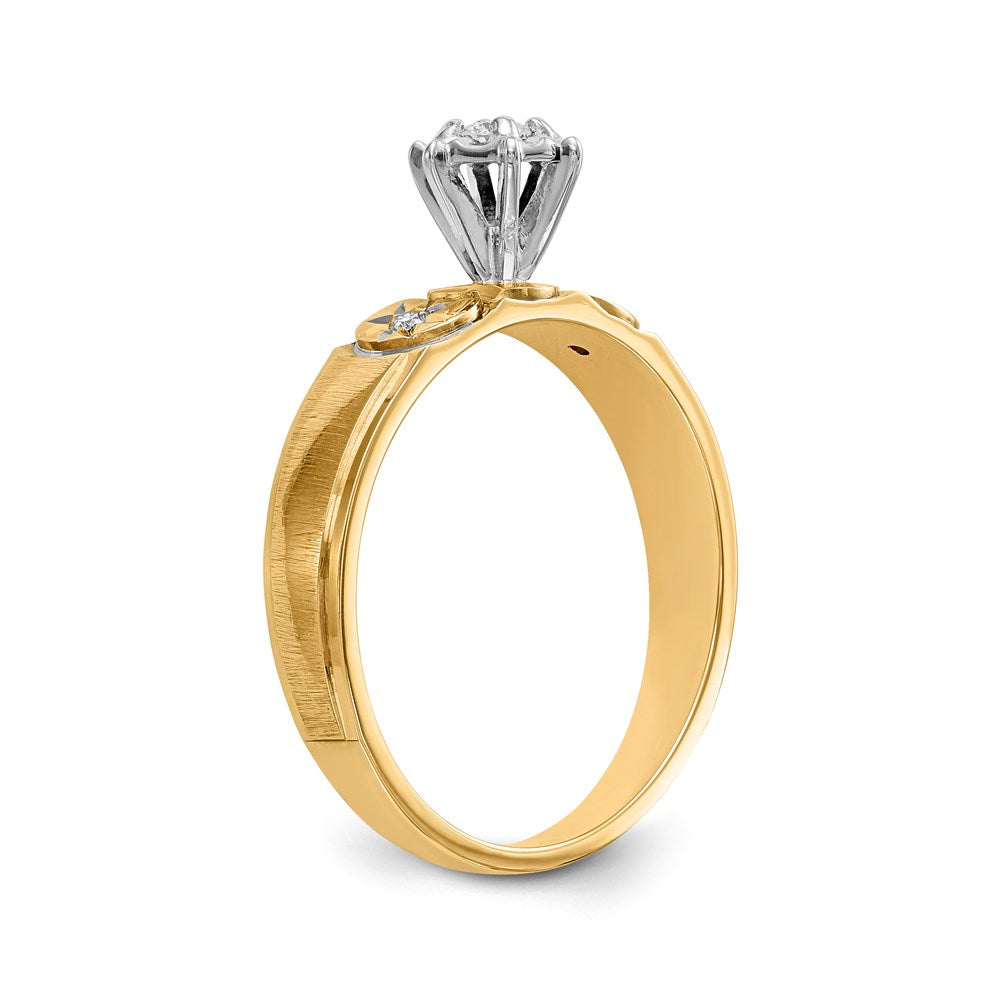 14K Gelbgold Trio-Verlobungsring AA-Qualität