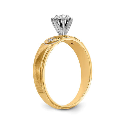 14K Gelbgold Trio-Verlobungsring AA-Qualität