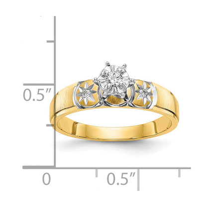14K Gelbgold Trio-Verlobungsring AA-Qualität