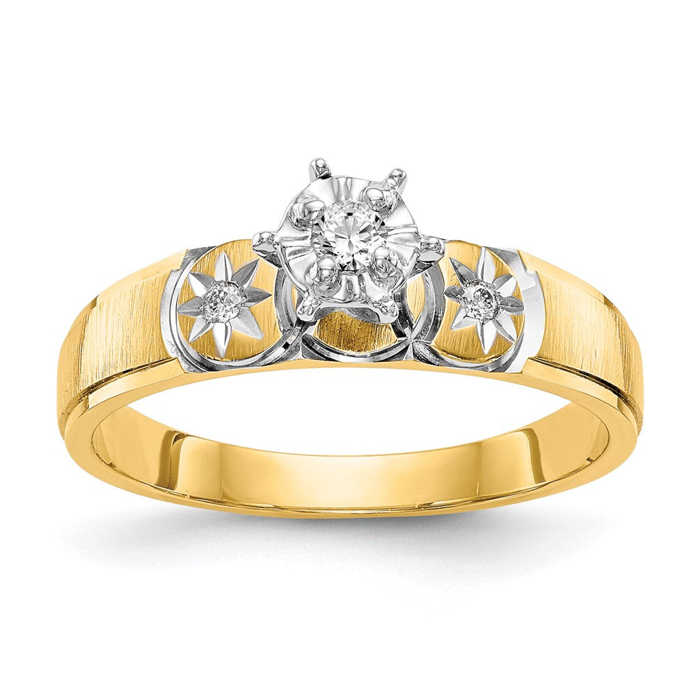 14K Gelbgold Trio-Verlobungsring AA-Qualität