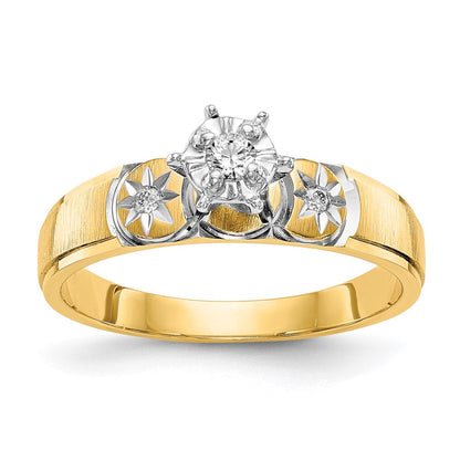 14K Gelbgold Trio-Verlobungsring AA-Qualität