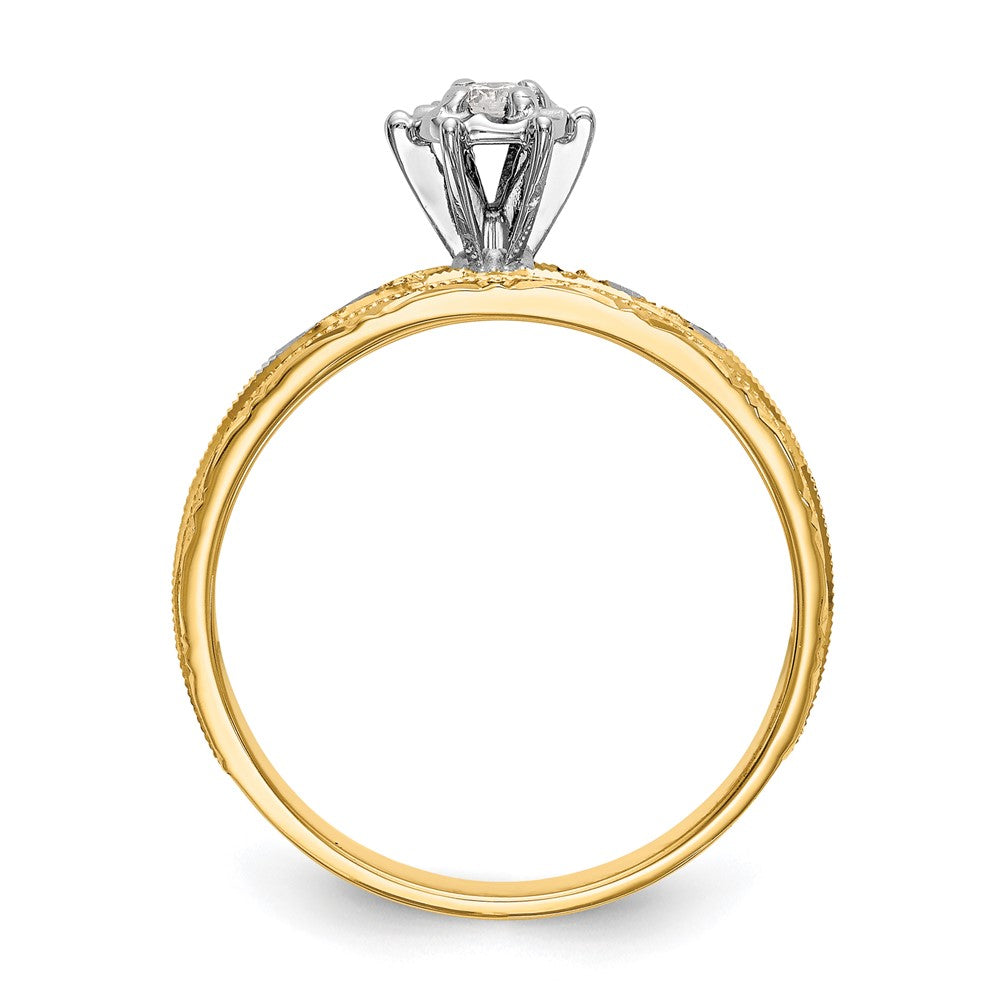 14K Gelbgold Verlobungsring-Trio, AA-Qualität