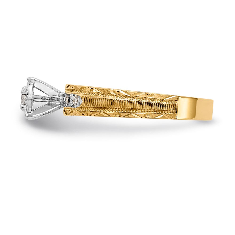 14K Gelbgold Verlobungsring-Trio, AA-Qualität