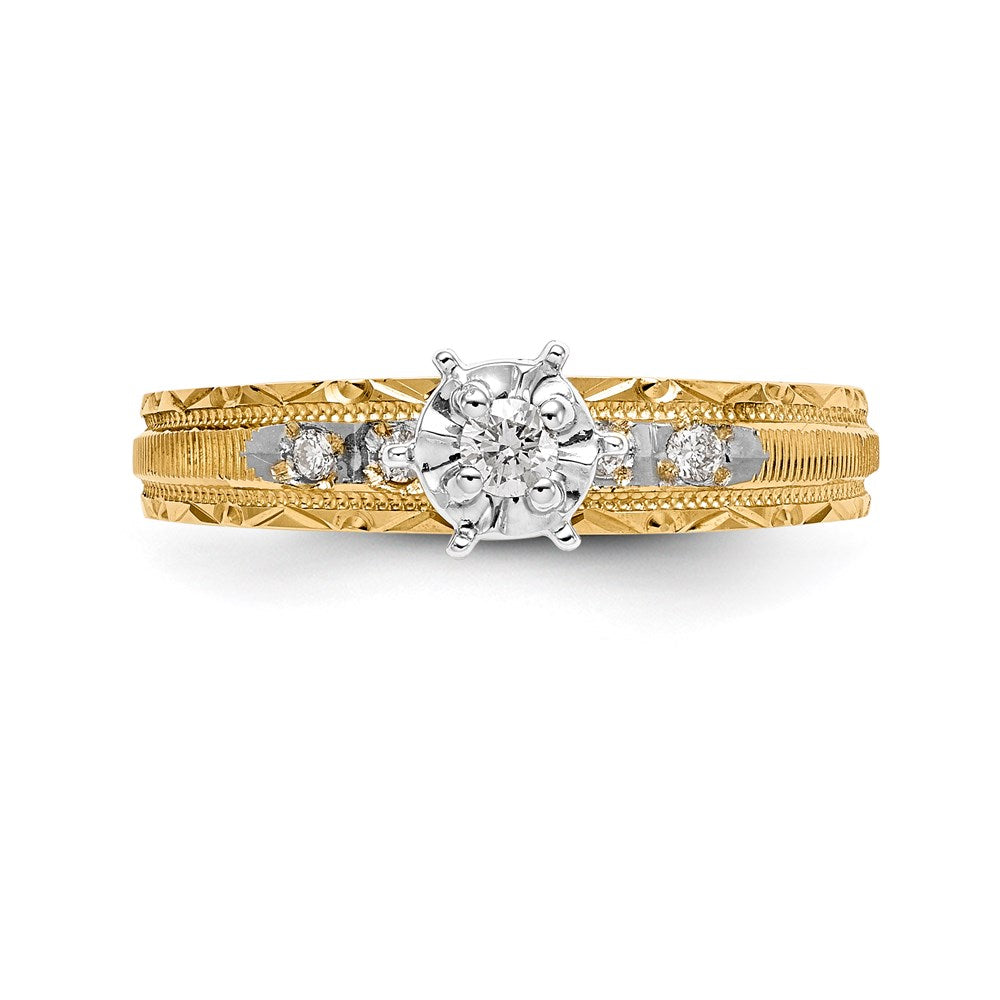 14K Gelbgold Verlobungsring-Trio, AA-Qualität