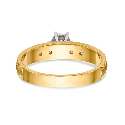14K Gelbgold Verlobungsring-Trio, AA-Qualität