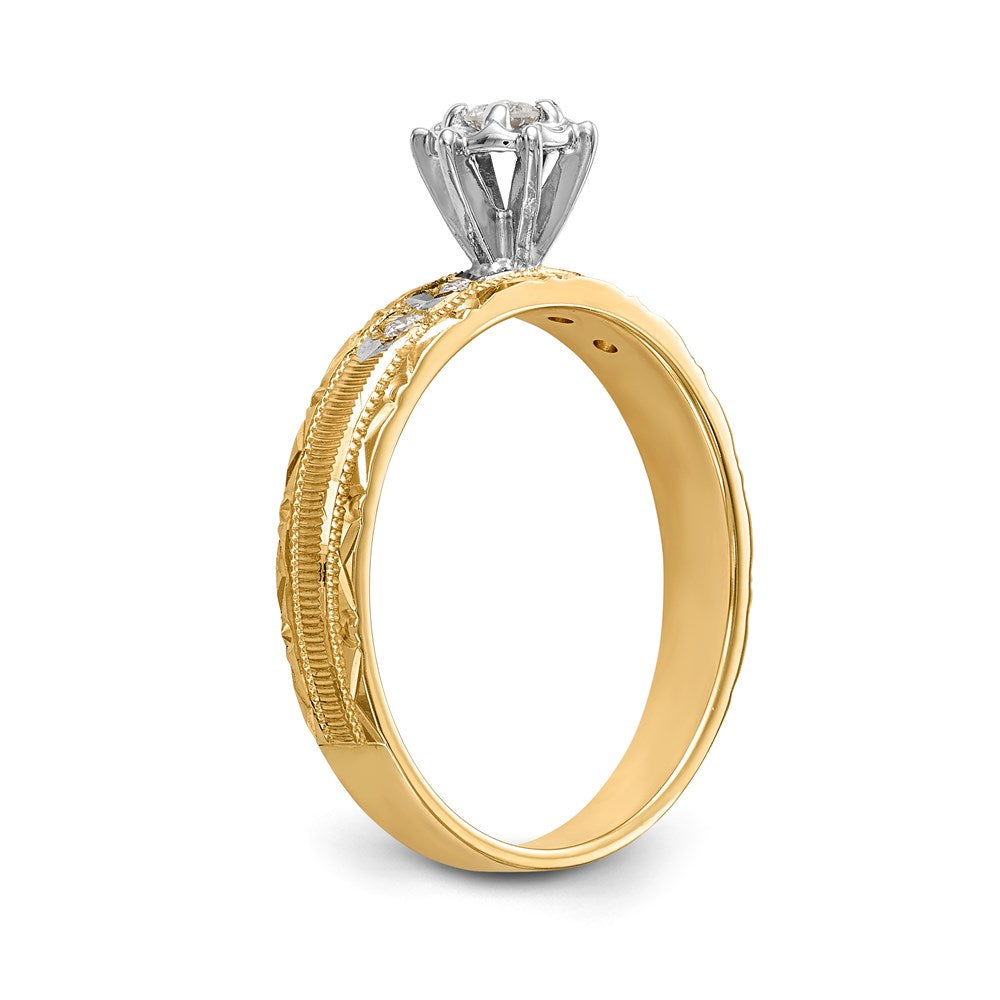 14K Gelbgold Verlobungsring-Trio, AA-Qualität