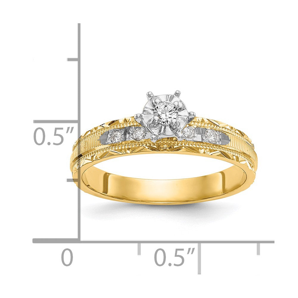 14K Gelbgold Verlobungsring-Trio, AA-Qualität