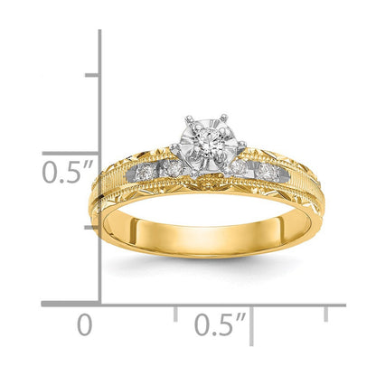 14K Gelbgold Verlobungsring-Trio, AA-Qualität