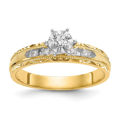 14K Gelbgold Verlobungsring-Trio, AA-Qualität