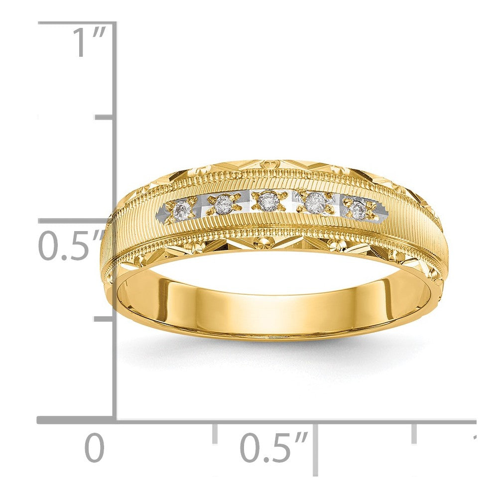14K Gelbgold Aa Qualität 1/20 Karat Diamant Trio Herren Komplett Ehering