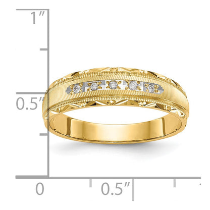 14K Gelbgold Aa Qualität 1/20 Karat Diamant Trio Herren Komplett Ehering