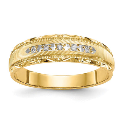 14K Gelbgold Aa Qualität 1/20 Karat Diamant Trio Herren Komplett Ehering