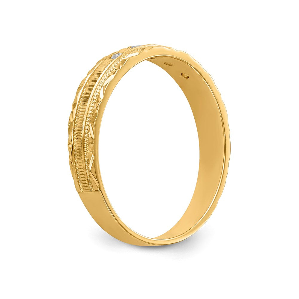 14K Gelbgold Aa Qualität 1/20 Karat Diamant Trio Damen Komplett Ehering
