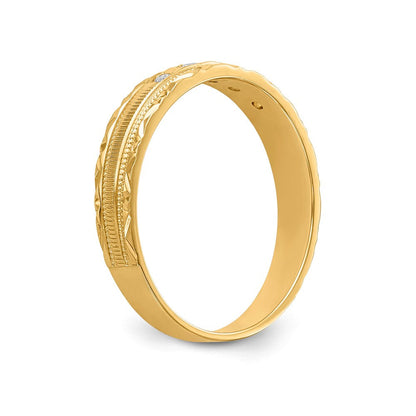 14K Gelbgold Aa Qualität 1/20 Karat Diamant Trio Damen Komplett Ehering
