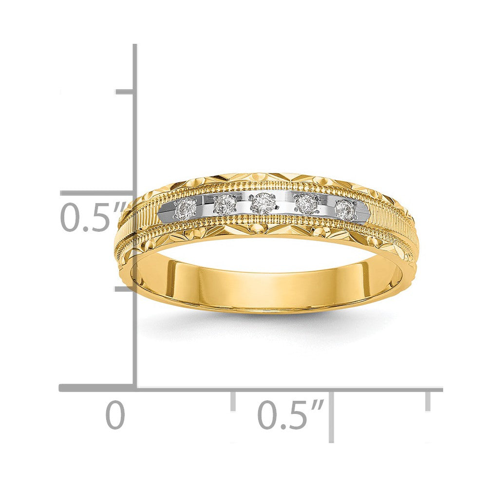 14K Gelbgold Aa Qualität 1/20 Karat Diamant Trio Damen Komplett Ehering