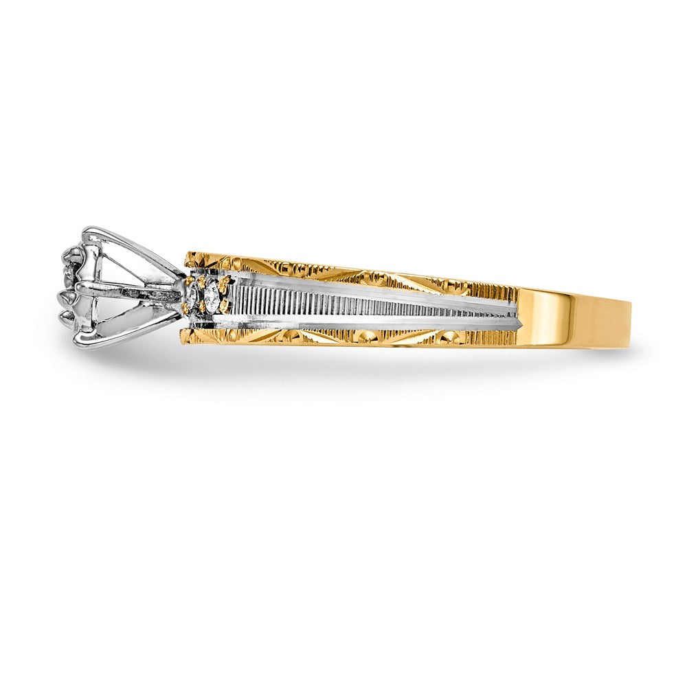 14K Gelbgold Verlobungsring-Trio in AA-Qualität