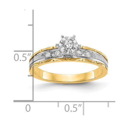 14K Gelbgold Verlobungsring-Trio in AA-Qualität