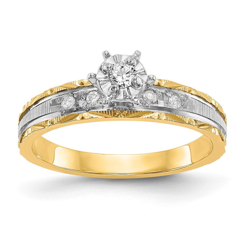 14K Gelbgold Verlobungsring-Trio in AA-Qualität