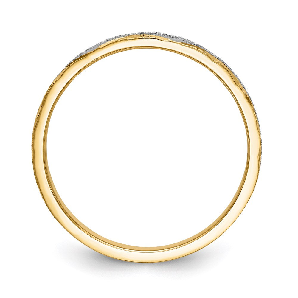 14K Gelbgold und Rhodium Aa Qualität 1/20 Karat Diamant Trio Herren Komplett Ehering