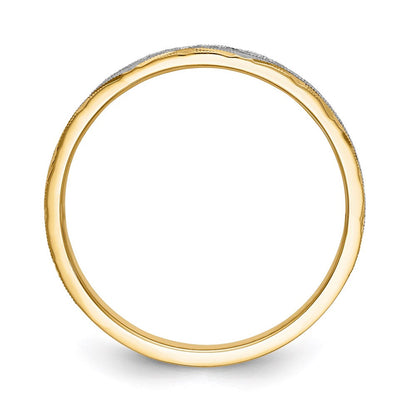 14K Gelbgold und Rhodium Aa Qualität 1/20 Karat Diamant Trio Herren Komplett Ehering