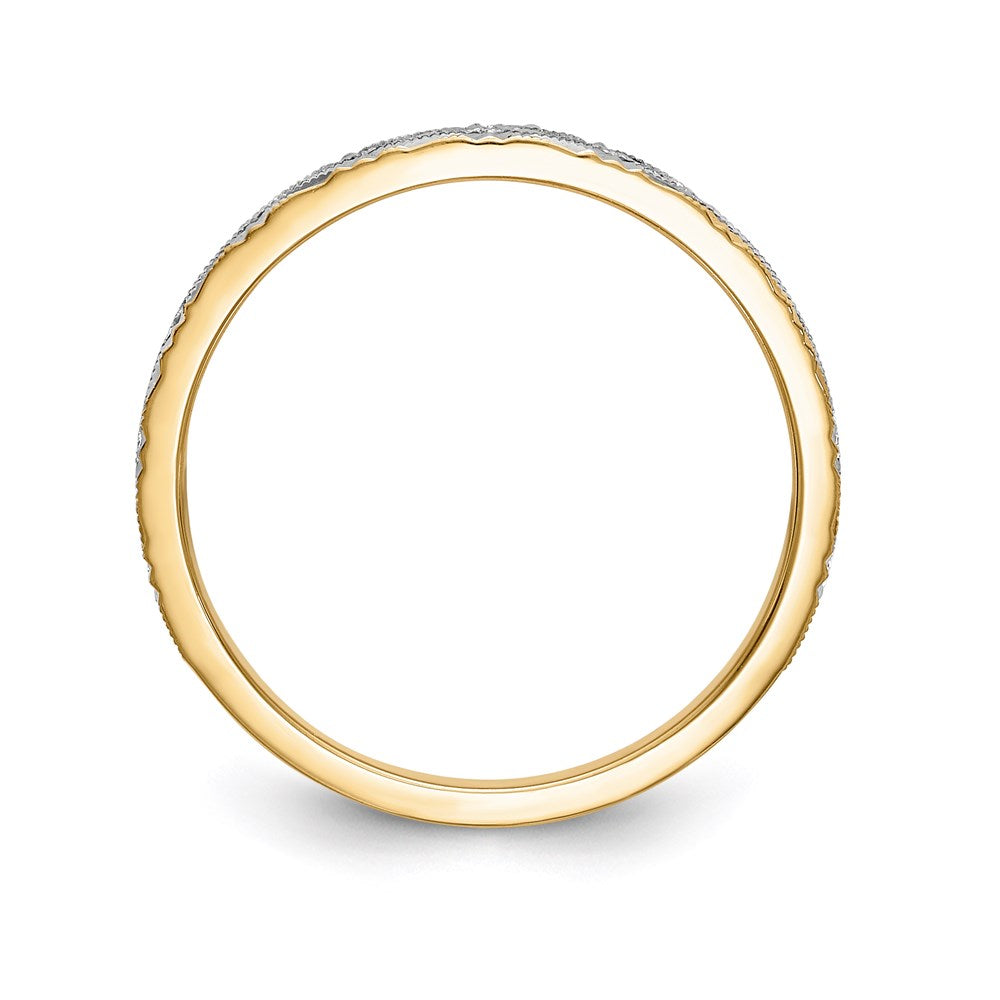 14K Gelbgold und Rhodium Aa Qualität 1/20 Karat Diamant Trio Damen Komplett Ehering