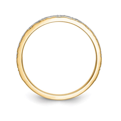 14K Gelbgold und Rhodium Aa Qualität 1/20 Karat Diamant Trio Damen Komplett Ehering