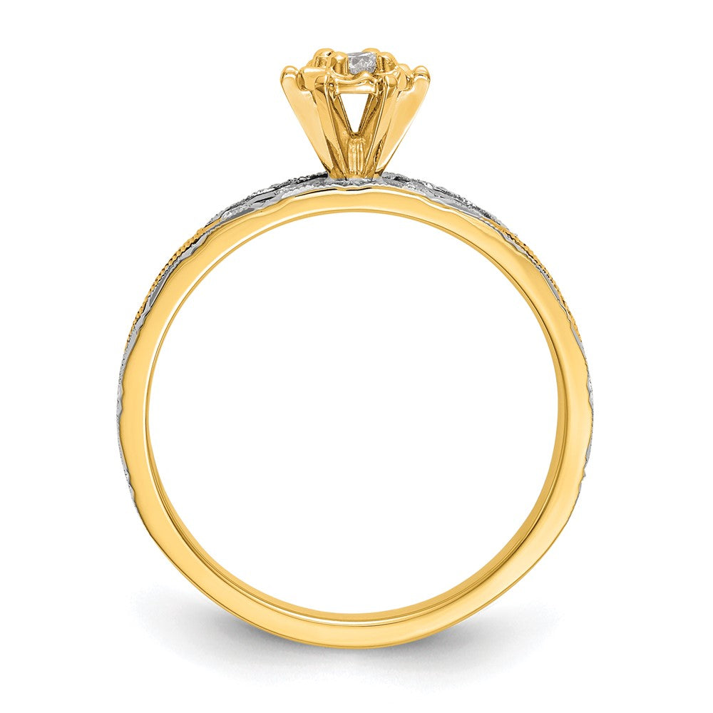 14K Gelbgold Trio-Verlobungsring in AA-Qualität
