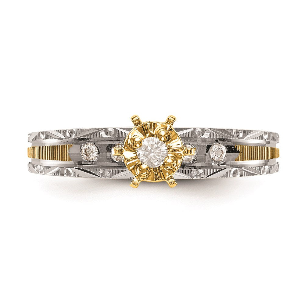 14K Gelbgold Trio-Verlobungsring in AA-Qualität