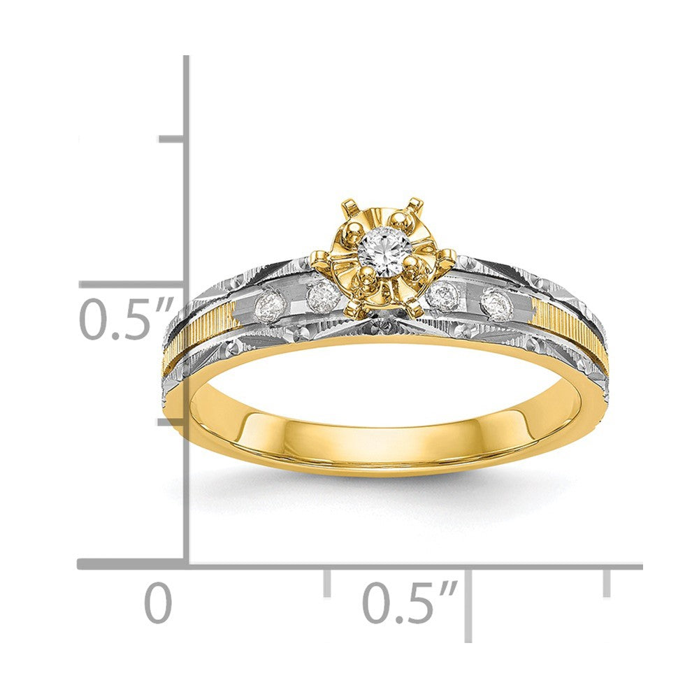14K Gelbgold Trio-Verlobungsring in AA-Qualität