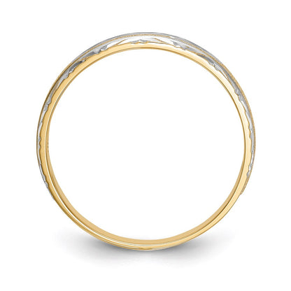 14K Gelbgold und Rhodium Aa Qualität 1/20 Karat Diamant Trio Herren Komplett Ehering