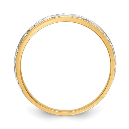 14K Gelbgold und Rhodium Aa Qualität 1/20 Karat Diamant Trio Damen Komplett Ehering