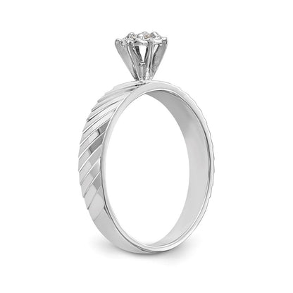 14K Weißgold Trio-Verlobungsring in AA-Qualität