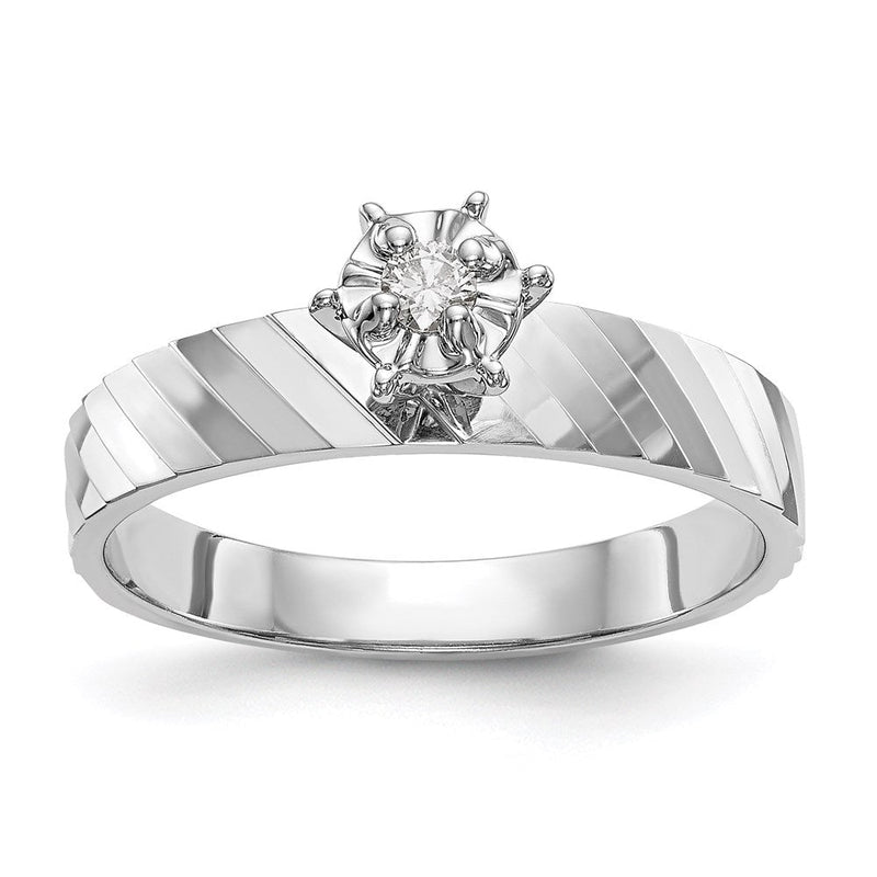 14K Weißgold Trio-Verlobungsring in AA-Qualität