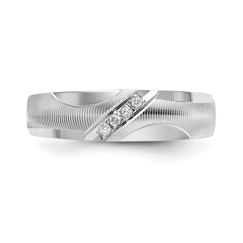 14K Weißgold Aa Qualität 1/20 Karat Diamant Trio Herren Komplett Ehering