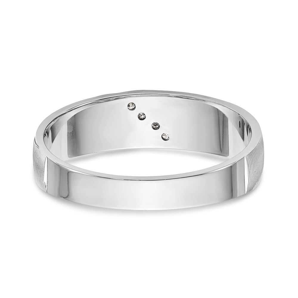 14K Weißgold Aa Qualität 1/20 Karat Diamant Trio Herren Komplett Ehering