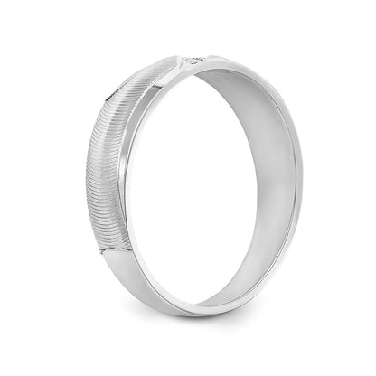 14K Weißgold Aa Qualität 1/20 Karat Diamant Trio Herren Komplett Ehering