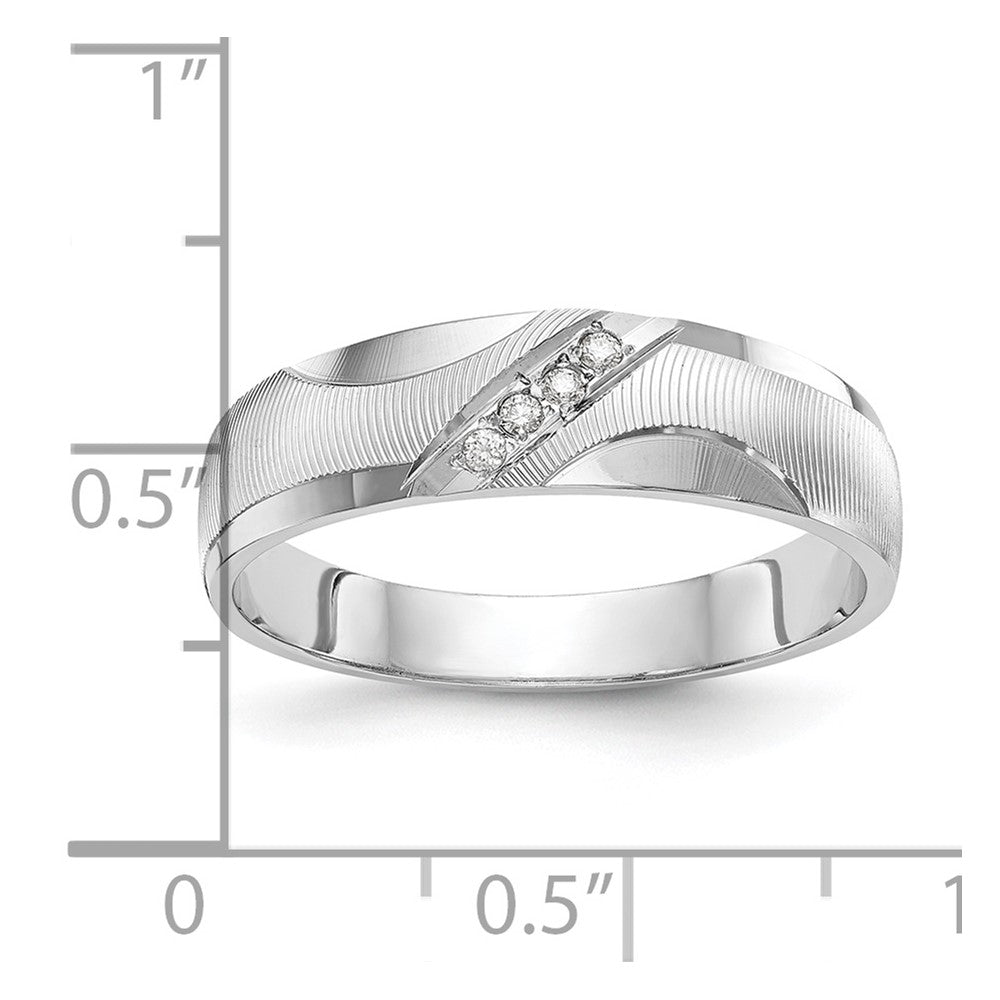 14K Weißgold Aa Qualität 1/20 Karat Diamant Trio Herren Komplett Ehering
