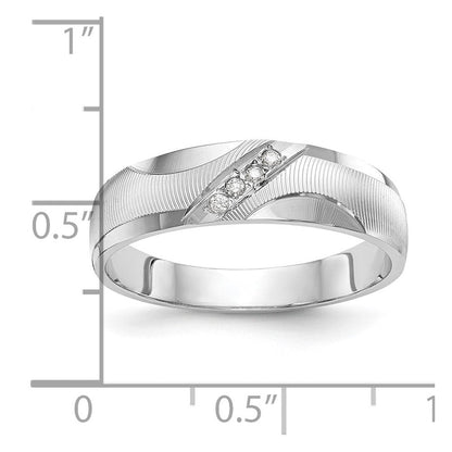 14K Weißgold Aa Qualität 1/20 Karat Diamant Trio Herren Komplett Ehering