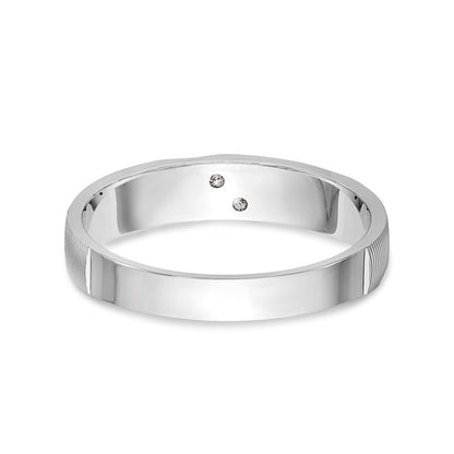 14K Weißgold Aa Qualität.02 Karat Diamant Trio Damen Komplett Ehering
