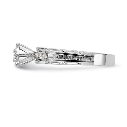 14K Weißgold Trio-Verlobungsring in AA-Qualität