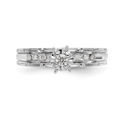 14K Weißgold Trio-Verlobungsring in AA-Qualität