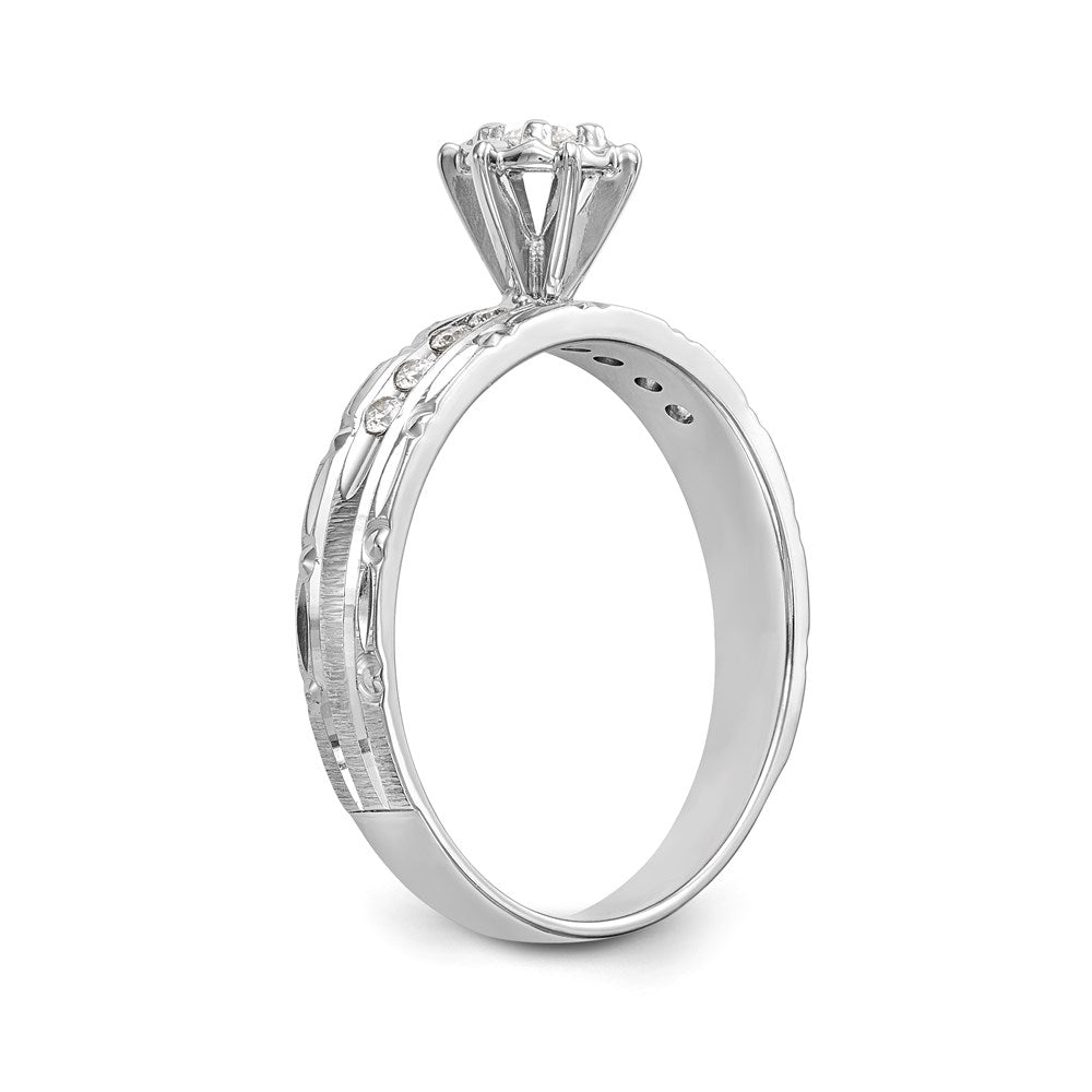 14K Weißgold Trio-Verlobungsring in AA-Qualität