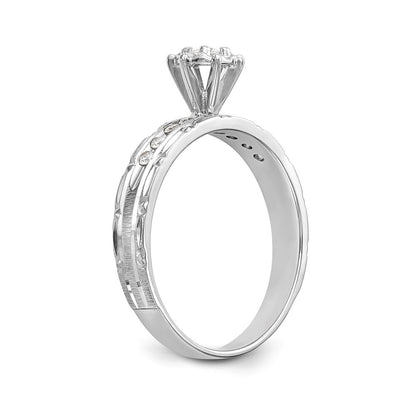 14K Weißgold Trio-Verlobungsring in AA-Qualität