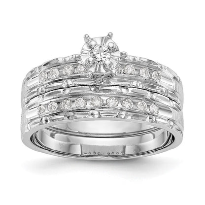 14K Weißgold Trio-Verlobungsring in AA-Qualität