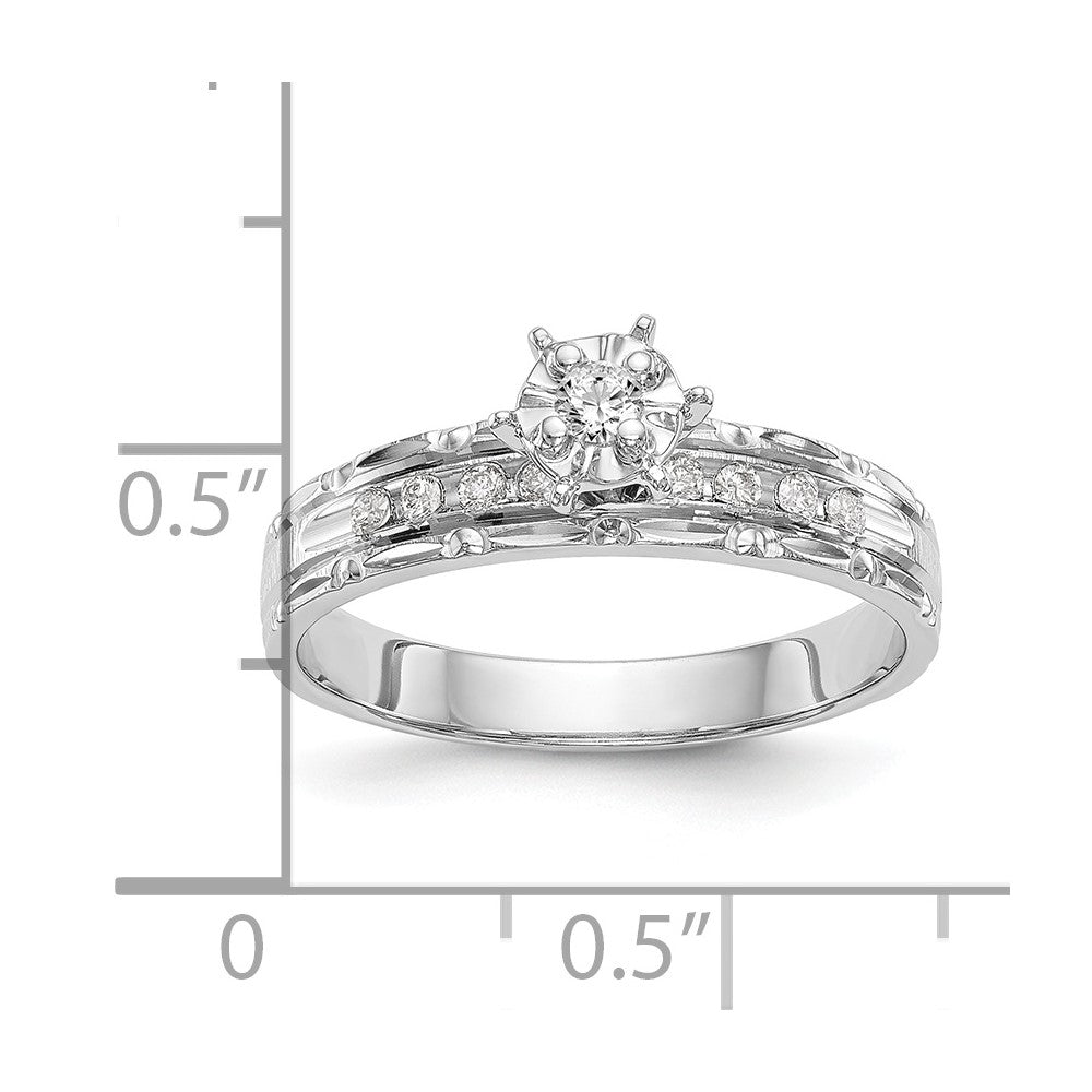 14K Weißgold Trio-Verlobungsring in AA-Qualität