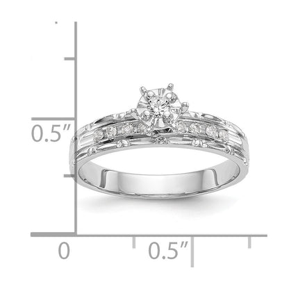 14K Weißgold Trio-Verlobungsring in AA-Qualität