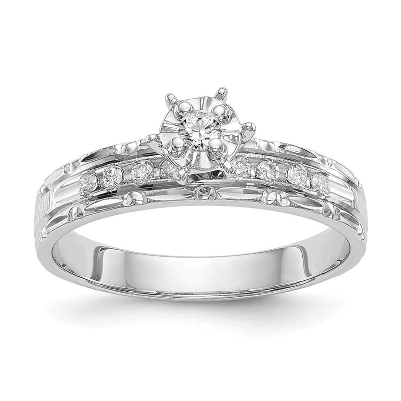 14K Weißgold Trio-Verlobungsring in AA-Qualität